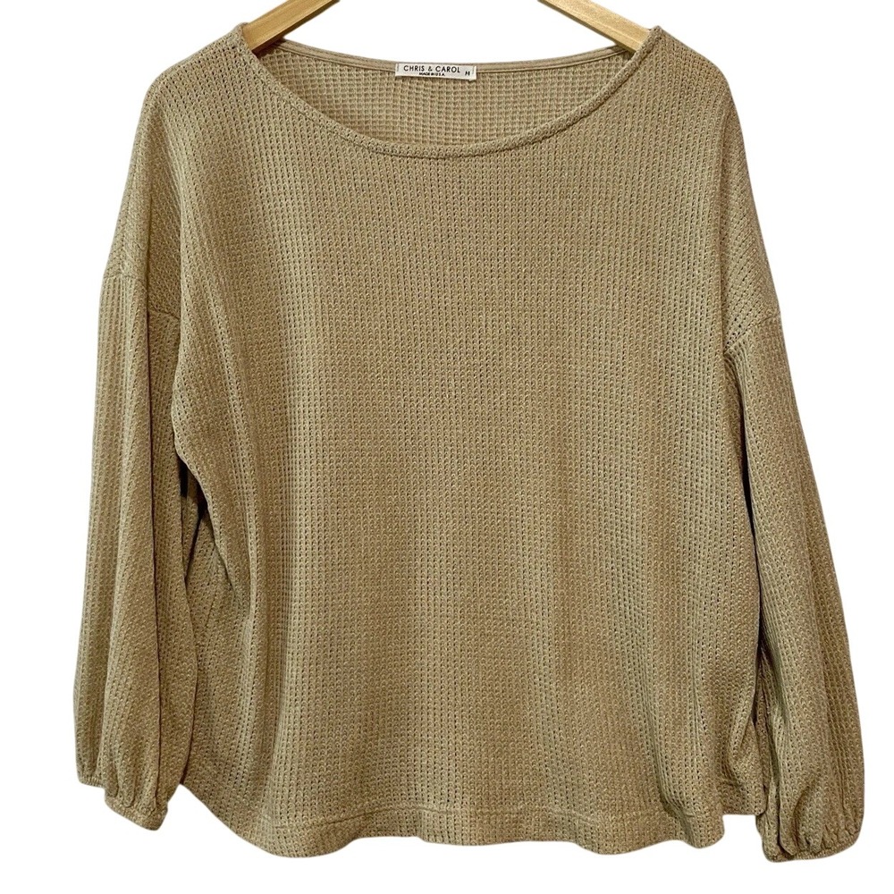 Chris & Carol Women's Sweater Size Medium Boat Neck 3/4 Sleeve
